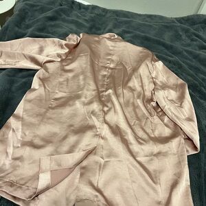 a new day Women's Pink Satin Robe